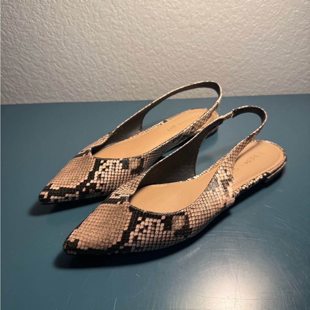 Madden Girl Snakeskin Slingback Flats